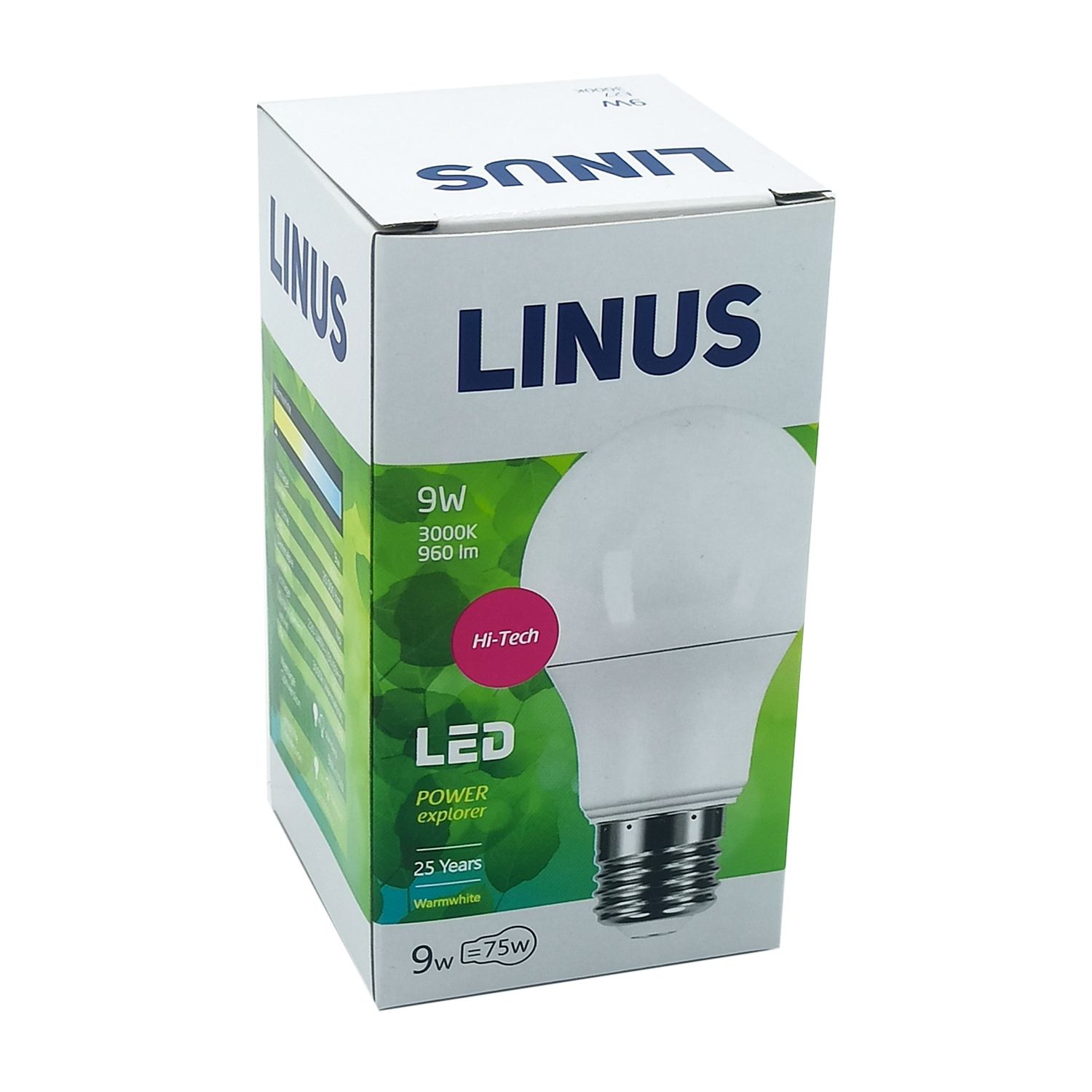 ნათურა სტანდარტული LINUS Lin12-7808 LED 9W E27 3000K — ნათურა და ვაზნა